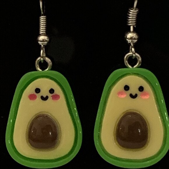 Avocado Earring, Vegetable Earring, Funny Food Earring, Gift Idea, Taco Tuesday - Picture 2 of 6